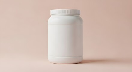 Blank White Plastic Bottle Mockup for Supplements or Vitamins