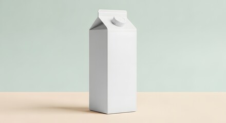 Blank White Milk Carton with Screw Cap Mockup