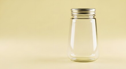 Empty Clear Glass Bottle with Metal Cap - Product Mockup
