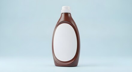 Chocolate Syrup Squeeze Bottle Mockup with Blank Label