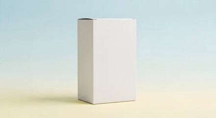 Blank White Tall Rectangular Product Box Mockup on Gradient Background