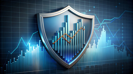 shield and heartbeat symbol graph heart chart business monitor stock medical heartbeat design icon