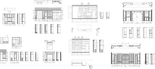 Construction Drawing Set with Section Views &ndash; Interior Design Package (8 Designs)