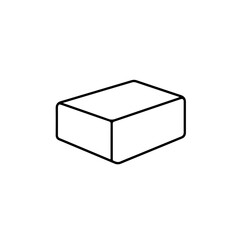 Vector illustration of rectangular brick block in simple black line art minimal style for construction and architecture design