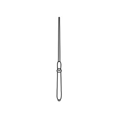 Obraz premium Plumb bob weight on string vertical alignment tool outline vector illustration minimal construction design element