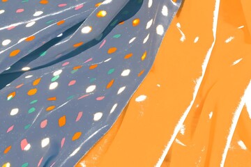 Abstract fabric with colorful polka dots design