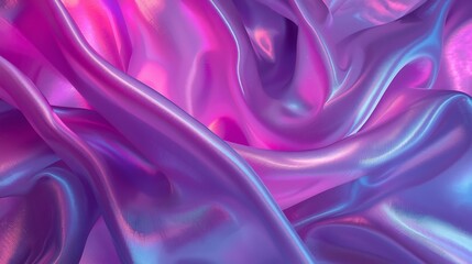 Iridescent Purple Fabric With Delicate Folds