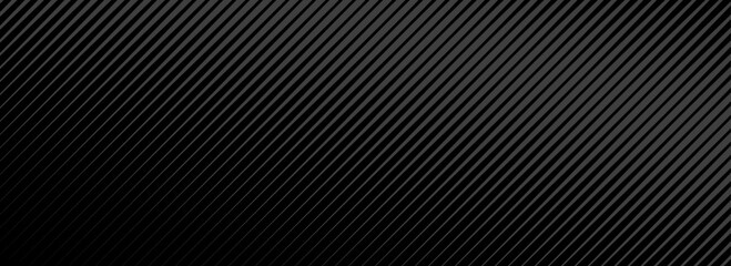 Black oblique straight line background. Modern dark linear abstract wallpaper. Luxury stripe gradient texture. Grey diagonal line backdrop for flyer, banner, poster, cover, presentation. Simple