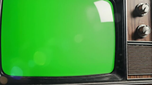 Green Screen vintage tv close up front view you can replace with the footage or picture want lkeyingr effect in after effects check out tutorials on youtube 4k scene 1 distortion, overlay, glitch