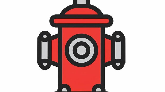 Animated Sequence of a Fire Hydrant Icon Growing, Presenting a Scalable Vector Graphic