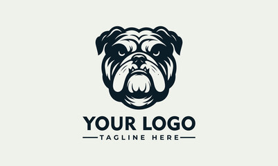Powerful bulldog head vector logo illustration for strong brand identity design