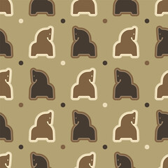Repeating seamless pattern horse silhouettes 