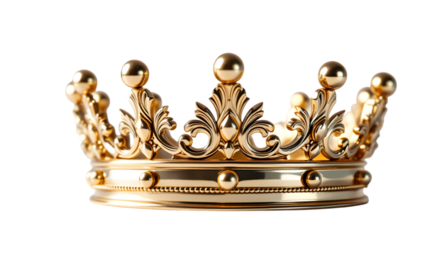 Golden crown symbol of royalty isolated