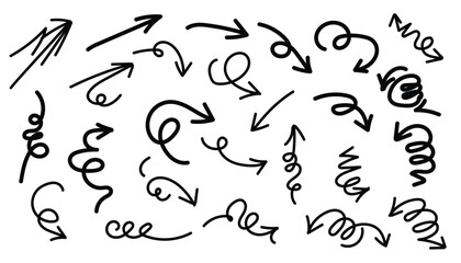 Hand drawn arrows isolated on for bullet point or infographic