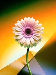 Gerbera Daisy Flower Pink Center on Colorful Background