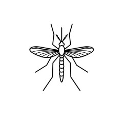 Simple black mosquito vector outline illustration for medical, health, tropical, and entomological theme design use
