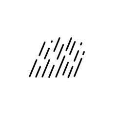 Fototapeta premium Rainfall icon with diagonal streak lines in simple outline style, clean weather precipitation symbol vector graphic