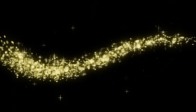 Aura de paillettes dor&eacute; sur fond noir.