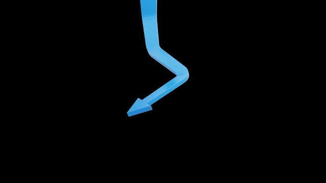 3D Decline Arrow Down | Alpha Channel