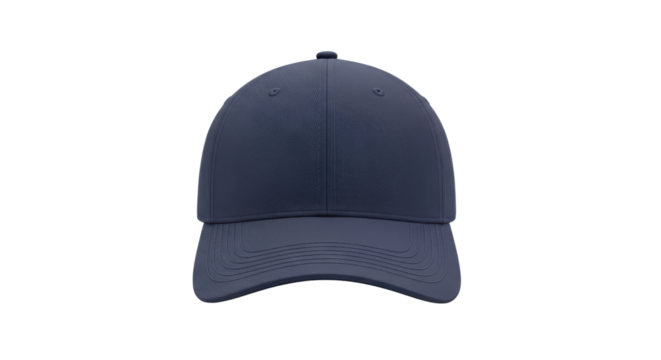 Blank dark navy blue baseball cap isolated on white background for apparel template mockup
