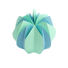 Geometric paper flower origami isolated on transparent background