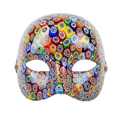 Ornate murano glass carnival mask isolated on transparent background