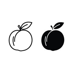 Peach in color and outline isolated on for design needs