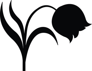  tulip floral flat icon set with gradient hearts and standalone flower vectors for romantic and spring designs, elegant botanical clip art with transparent background