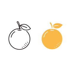 Two orange icons, one in black outline and one in yellow, isolated on