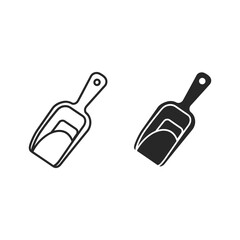 Utility scoop icon set for kitchen, food, and general measuring tasks