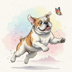 Obraz premium Whimsical Watercolor Funny Dogs Collection