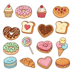 vector set of cakes
