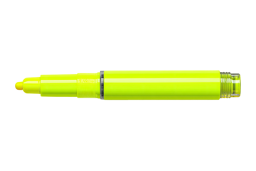 Yellow highlighter, capped, centered on black