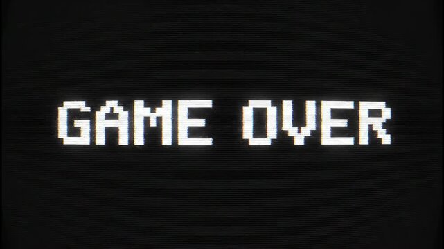 Retro Game Over Screen - A Nostalgic Pixelated End.