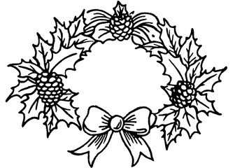 Vintage botanical engraving of a Christmas