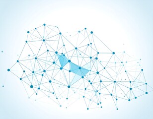 Abstract Network Connection Background with Blue Polygons and Lines.