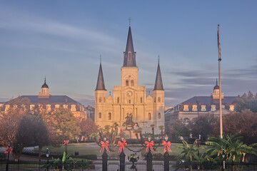 Fototapeta premium Famous New Orleans Landmark Illuminated with First Light in the Morning