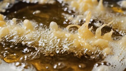Close-up of Food Frying in Oil A Culinary Scene
