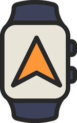 GPS Watch Filled Line Icon