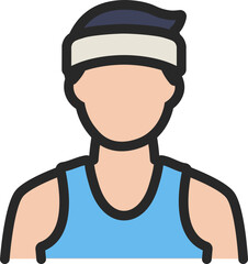 Male Runner Filled Line Icon