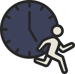Running Time Filled Line Icon