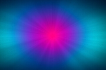 Fototapeta premium Vibrant neon gradient with radial bursts of glowing color, hot magenta center expanding into turquoise edges.