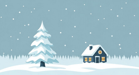 winter landscape with house