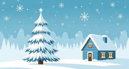 Naklejka premium house in the snow