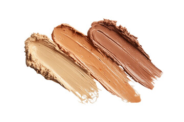 Three smears of makeup on a dark background