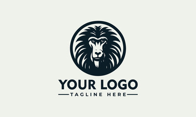 Majestic Lion Vector Logo Illustration A Symbol of Strength and Courage
