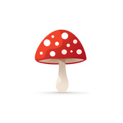 Animation mushroom on white background