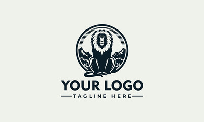 Majestic Baboon Primate Design within a Circular Emblem, a Powerful Animal Vector Logo Illustration for Branding