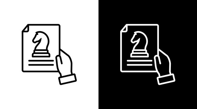 Business Strategy White Icon Set Design