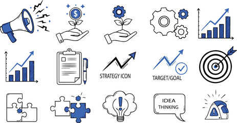 Business Strategy and Goal Achievement Icons target